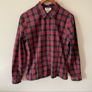Talbots Plaid Button Up Top